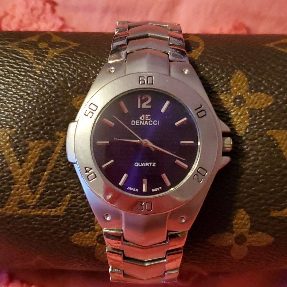 Men’s Denacci Stainless‎ Steel Cobalt Blue Face Watch